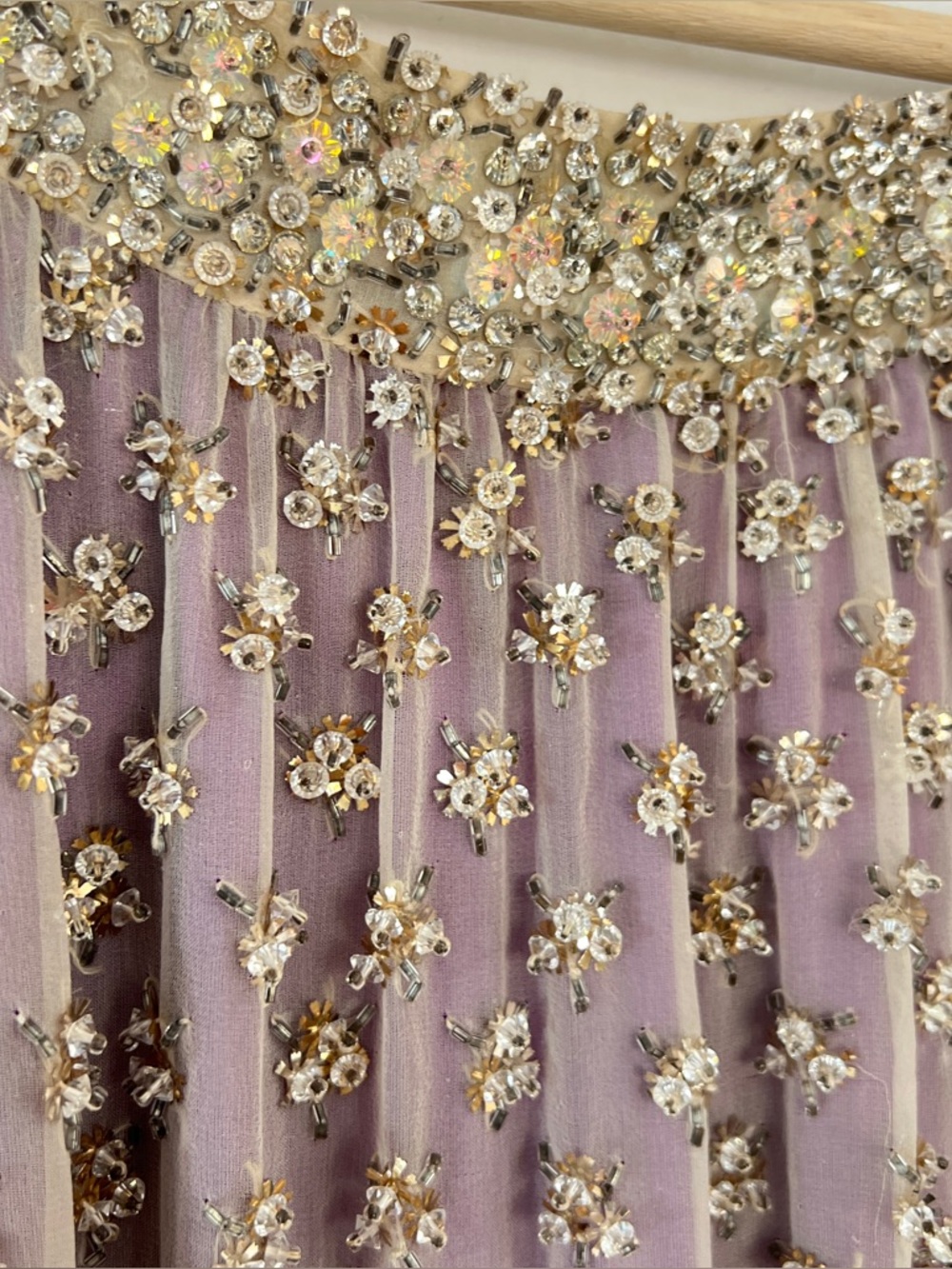 60s Couture Beaded Evening Top Heavy Crystal Embellishment Silk Cropped Italy S - Picture 8 of 13